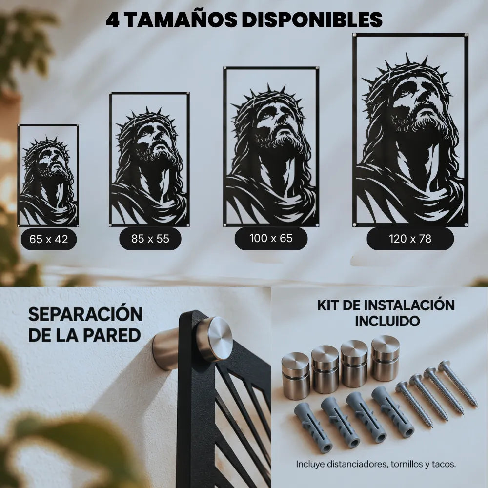 Tamaños disponibles del cuadro Sagrada Mirada en acero